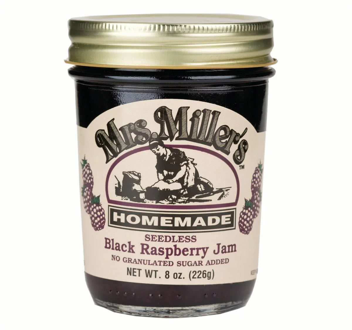 Mrs. Miller's Homemade No Sugar Seedless Black Raspberry Jam, 2-Pack 8 oz. Jars