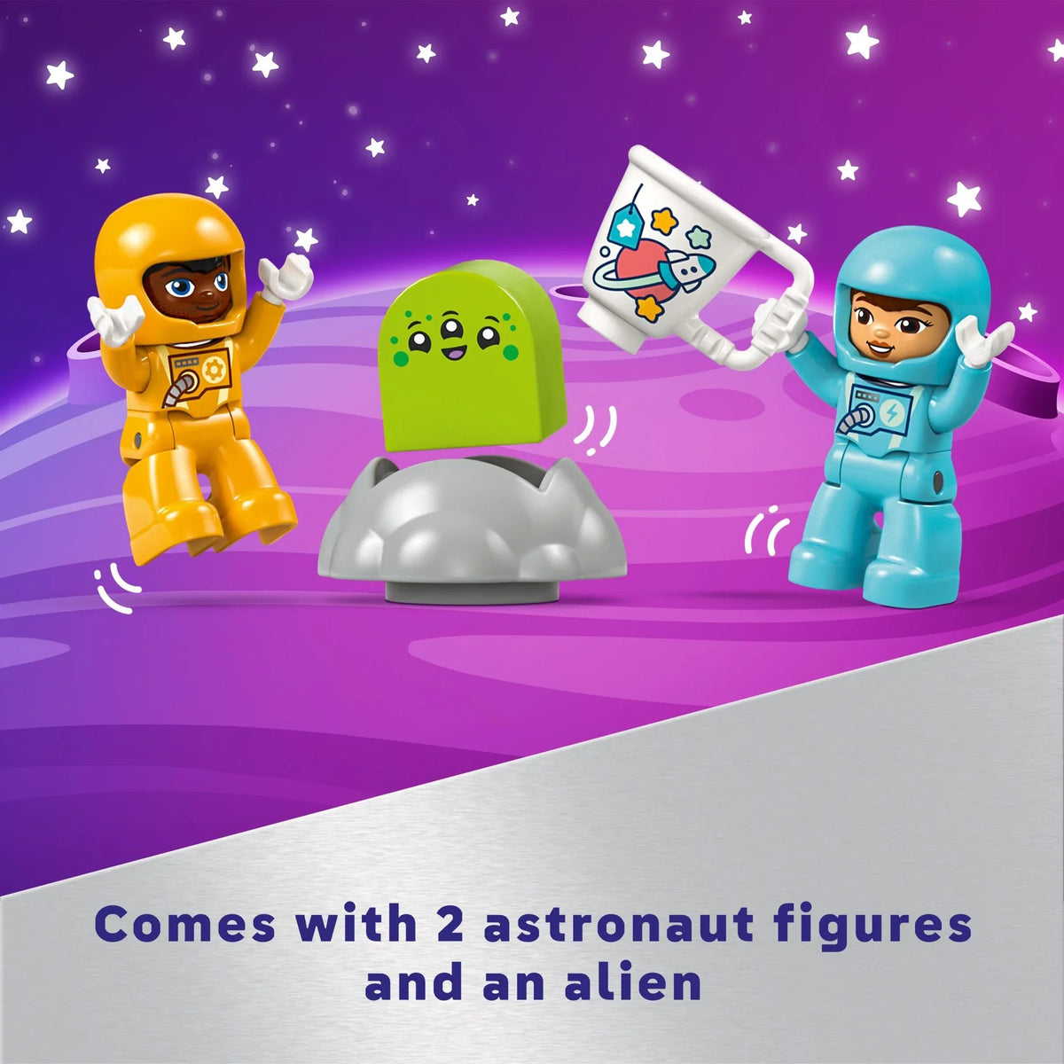 LEGO DUPLO 3 in 1 Space Shuttle Adventure Rocket Ship Building Set, Kids Educational Space Protection Toy for 3-Year-Olds and Up, Develops Preschool Kids’ Learning and Fine Motor Skills, 10422