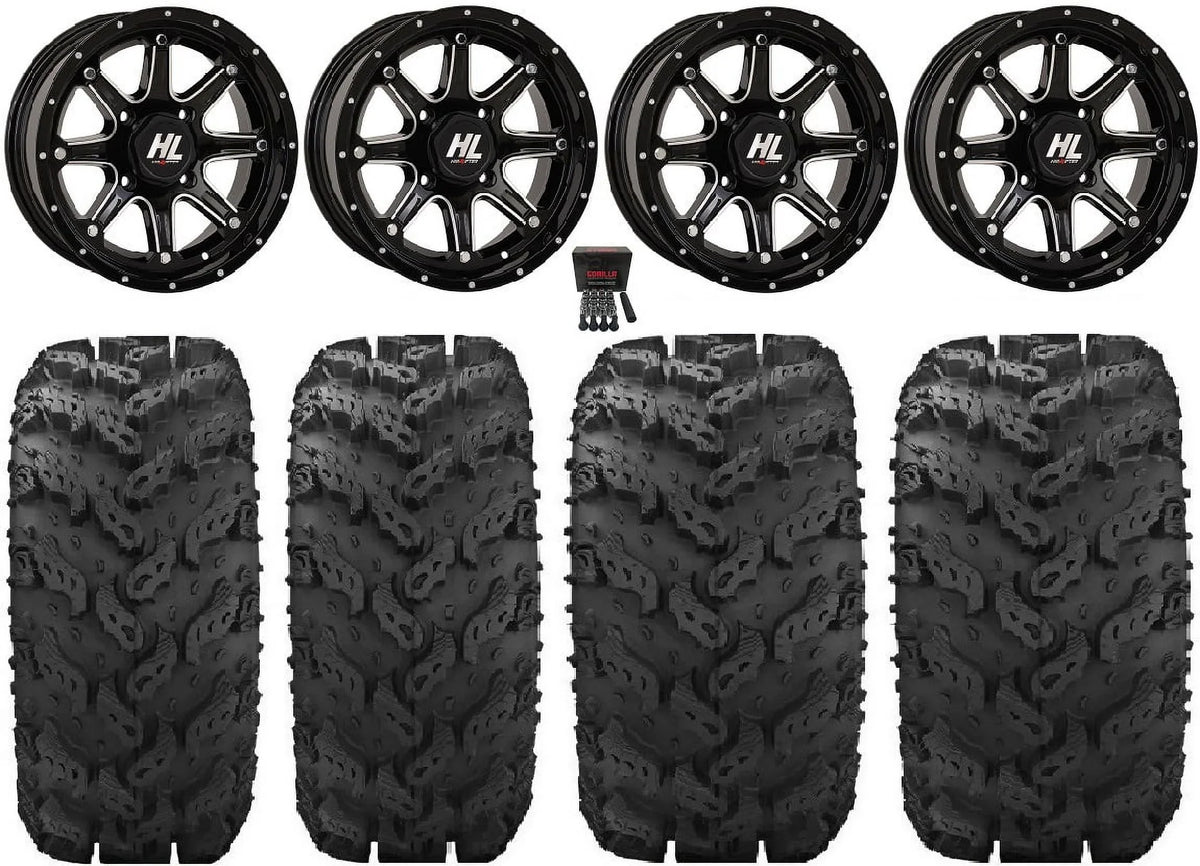 High Lifter HL4 14" Wheels Machined 26" Reptile Tires Kawasaki Teryx Mule