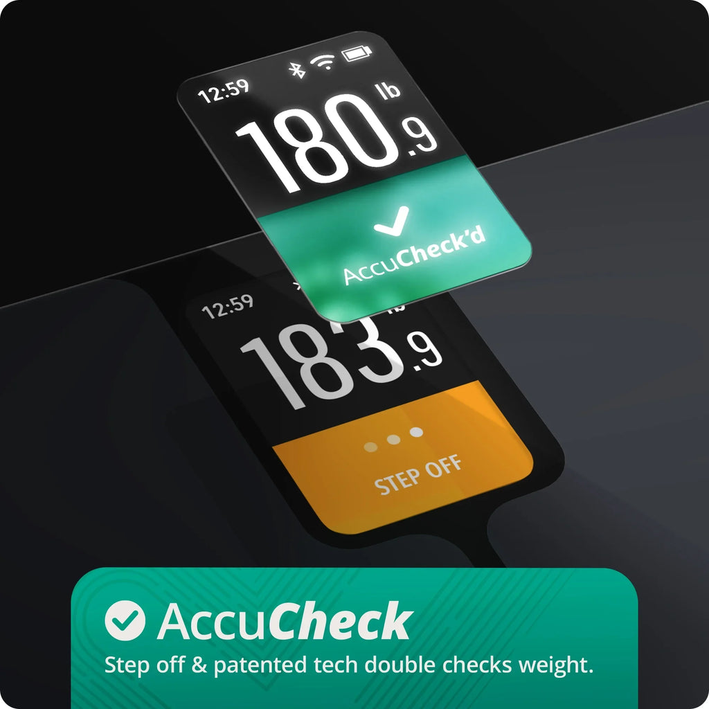 Greater Goods Verve Digital Smart Bathroom Scale, Bluetooth and WiFi Enabled Featuring AccuCheck and SwiftSync, 10 User Profiles with Free Tracking App