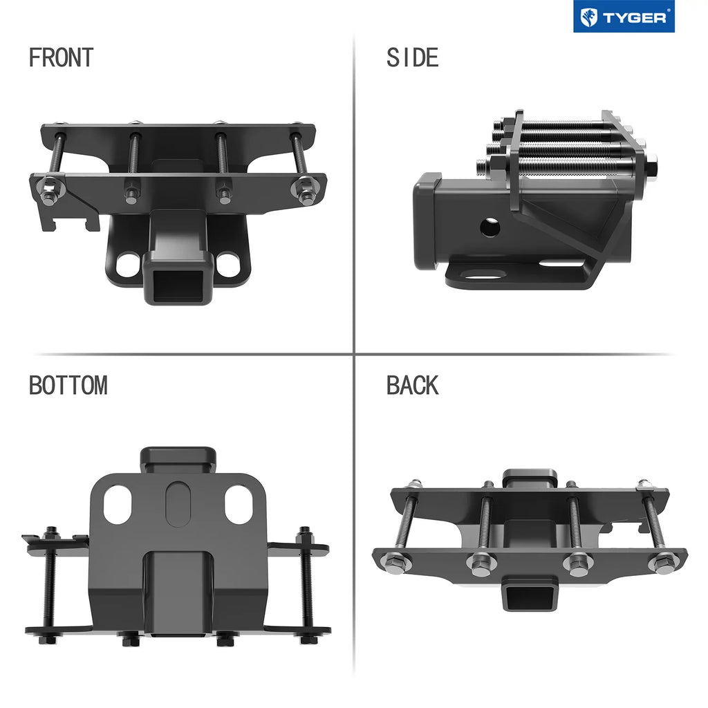Tyger Auto TG-HC2J003B Hitch & Enclosure Kit Compatible with 2018-2024 Jeep Wrangler JL/JLU (Include 20-24 diesel engine; 21-24 4xe) Factory Style 2 inch Rear Receiver Hitch Tow Towing Trailer Hitch