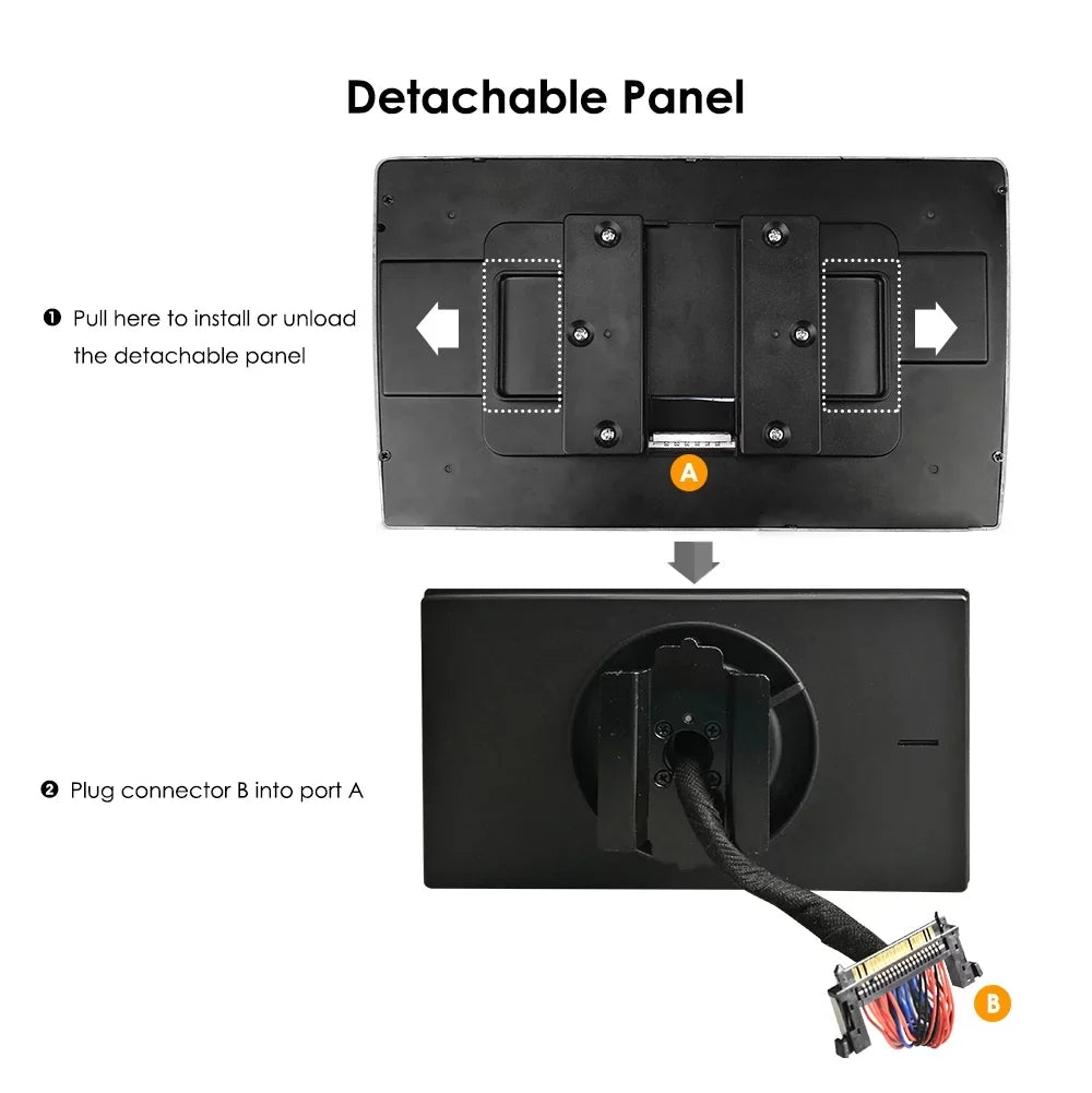 Hizpo Single 1 DIN Rotatable 10.1'' Android 10 Touch Screen With Apple Carplay& Android Auto Car Stereo Radio GPS Navigation Wifi Bluetooth