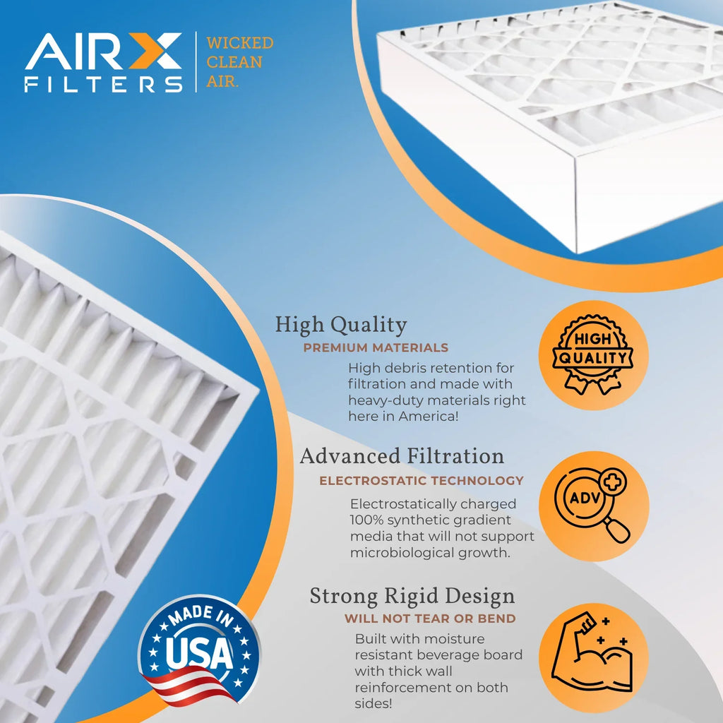16x25x5 Air Filter MERV 11 Comparable to MPR 1000, MPR 1200 & FPR 7 Compatible with Lennox X0583 Air Filter 2 Pack by AIRX FILTERS WICKED CLEAN AIR.