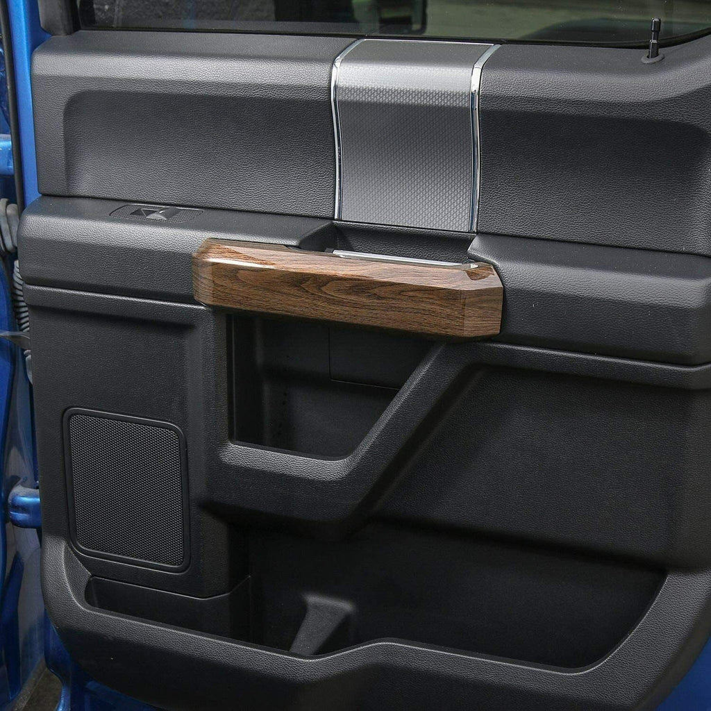 Teledu F150 + Plank Grain Interior Center Console Decoration Trim Shield Kit