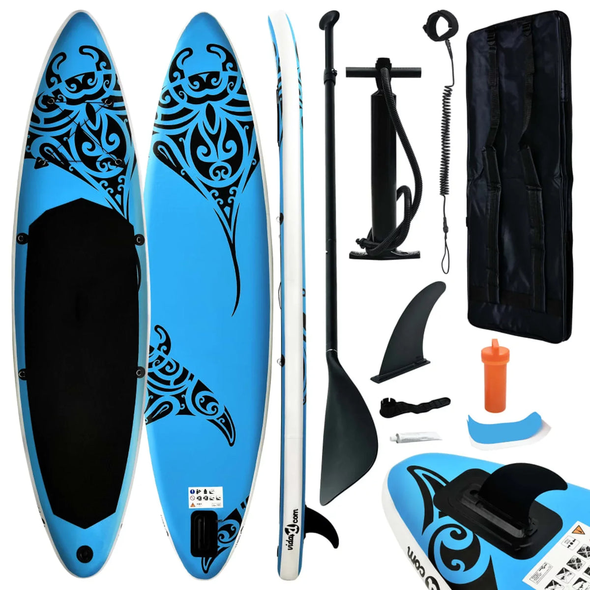 Walmeck Inflatable Paddleboard Set 126"x29.9"x5.9" Blue