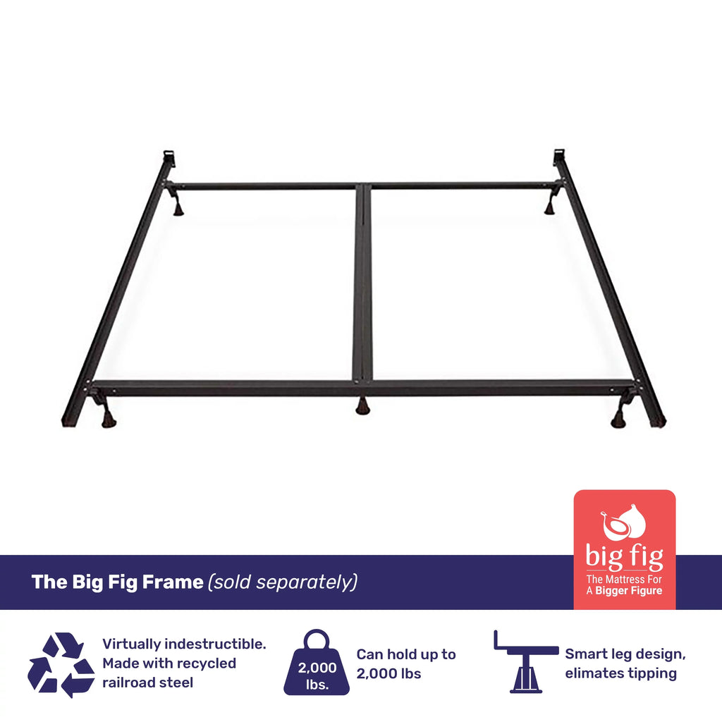 Big Fig Matress Heavy Duty Steel Bed Frame, Supports up to 2,000 Pounds, King Size