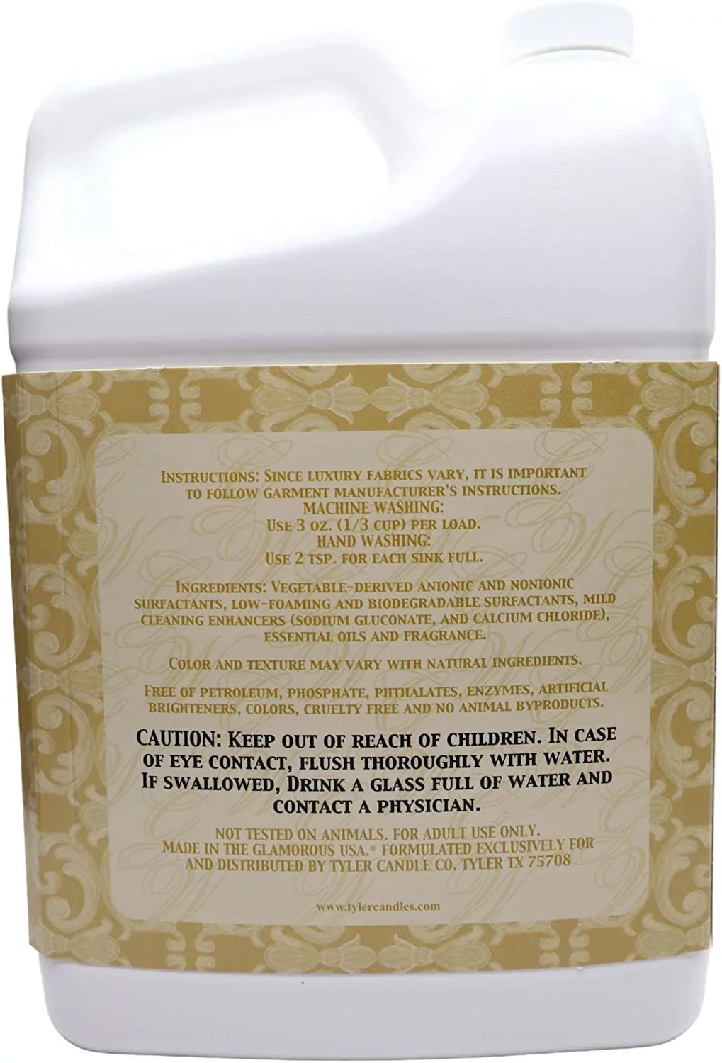 Tyler Candle Company Glamorous Wash Diva Fine Laundry Liquid Detergent - Liquid Laundry Detergent Arrangement for Clothing - Hand and Machine Washable - 3.78L 1Gal Container