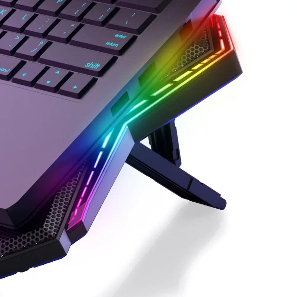 COOLCOLD K40 Laptop Cooler Stand with 6 Fans, Adjustable Wind Speed, and Mute Pattern