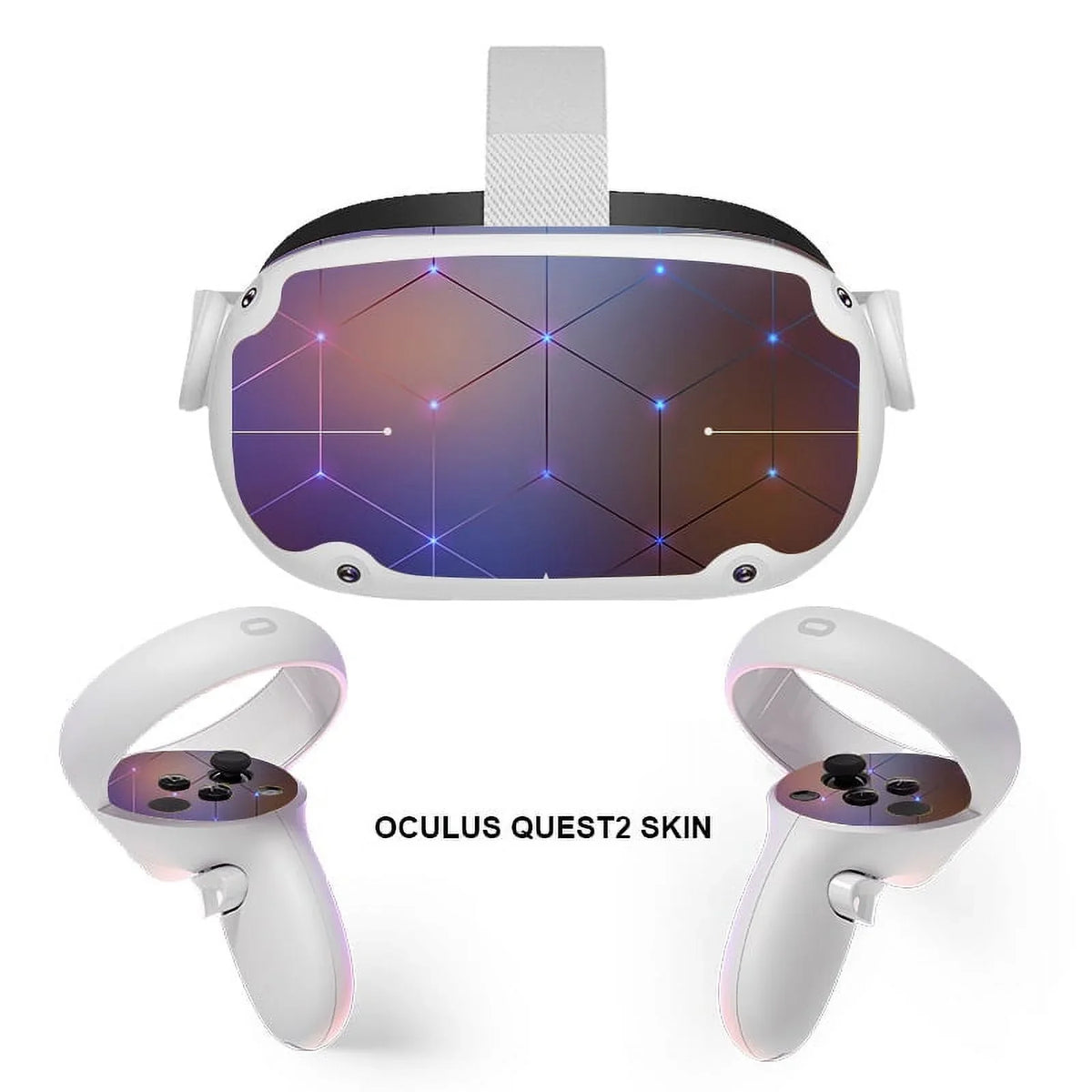 Meta Oculus Quest 2 All-In-One VR Headset, Touch Controllers, 256GB SSD, 1832x1920 up to 90 Hz Refresh Rate LCD, 3D Audio, Mytrix Head Strap, Carrying Case, Earphone, Futuristic Space Purple Stickers