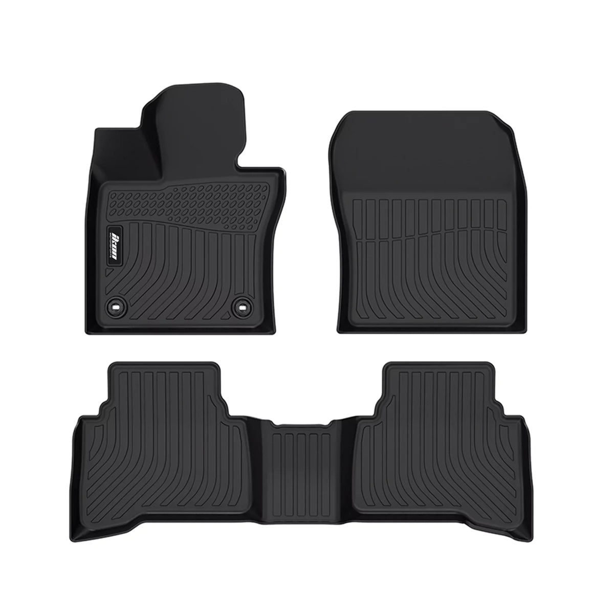 Ikon Motorsports Floor Mats & Trunk Mat Compatible With 2023-2024 Toyota Prius , Black 3D Molded Carpets Liner 1st 2nd Row Front Rear Pad 4PC TPE Thermo Plastic Elastomer All Weather Protector