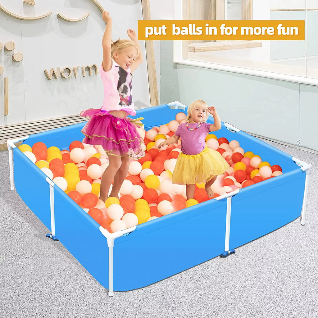 Enclosure 59x59 Metal Frame Pool Summer - Shield Swimming Pool for Summer Water Play, Outdoor Indoor Pool Ball/Sand Pit for Backyard Party