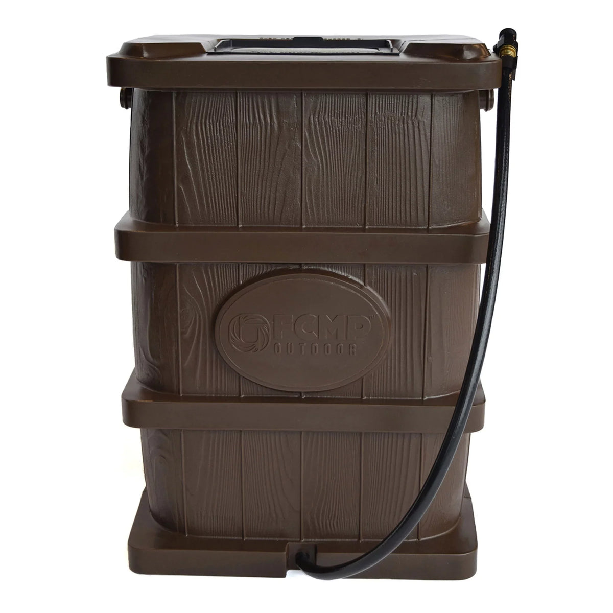 FCMP Outdoor WG4000 45 Gallon Timber Grain Rain Water Catcher Barrel, Brown