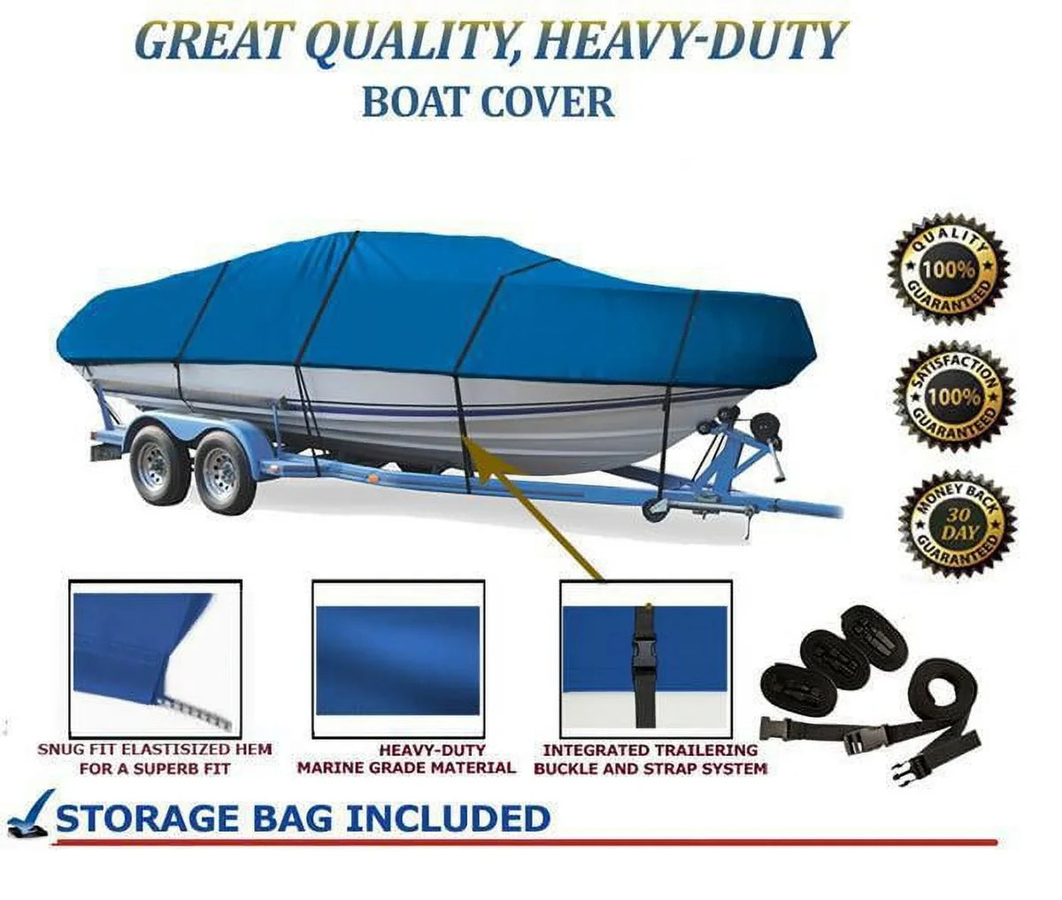 BLUE, GREAT QUALITY BOAT Protection Compatible for LOWE FISHING MACHINE 165 SC 2001-2011