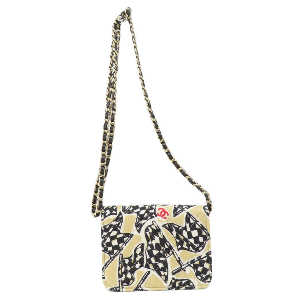 Pre-Owned Chanel Chain Shoulder Coco Mark Bag Cotton Women's CHANEL (Good)