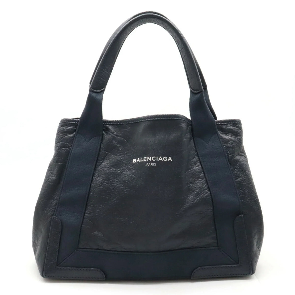 Pre-Owned Balenciaga 339933 Women's Leather Handbag,Tote Bag Navy (Good)