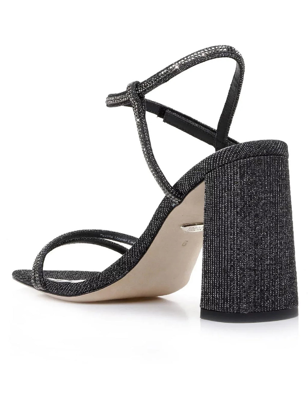 Badgley Mischka Womens Rebekah Shimmer Strappy Block Heels