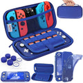HEYSTOP Case for Nintendo Switch Lite,Protective Hard Portable Travel Carry Case for Nintendo Switch Lite Console and Accessories,Switch Lite Case with TPU Glitter Protective Case and Thumb Cap,Blue
