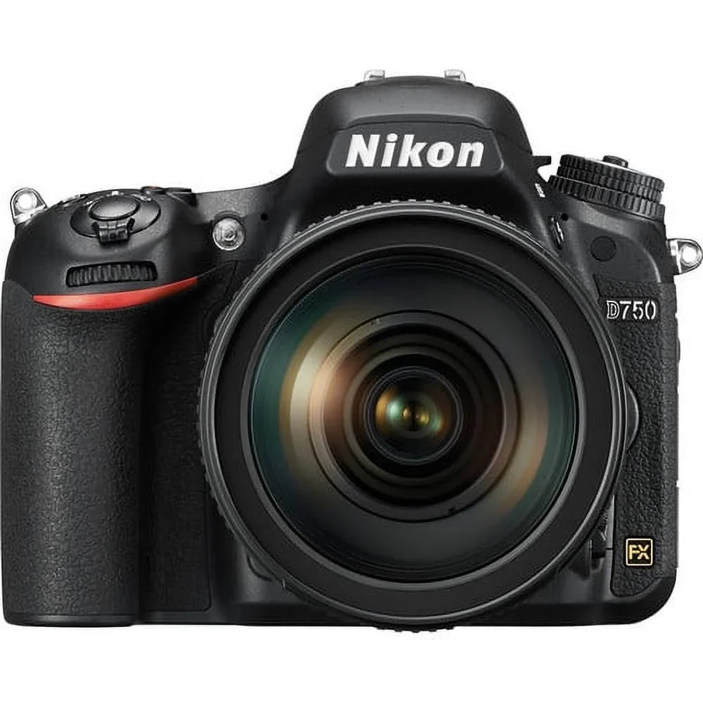 Nikon D750 24.3MP DSLR Camera with 24-120mm Lens (Black) Top Value Bundle Includes: Extra Battery and Charger, Dual Sandisk Extreme Pro 32GB (64GB) SD, Flash, Backpack, Filter Kit, Tripod, Telephoto a
