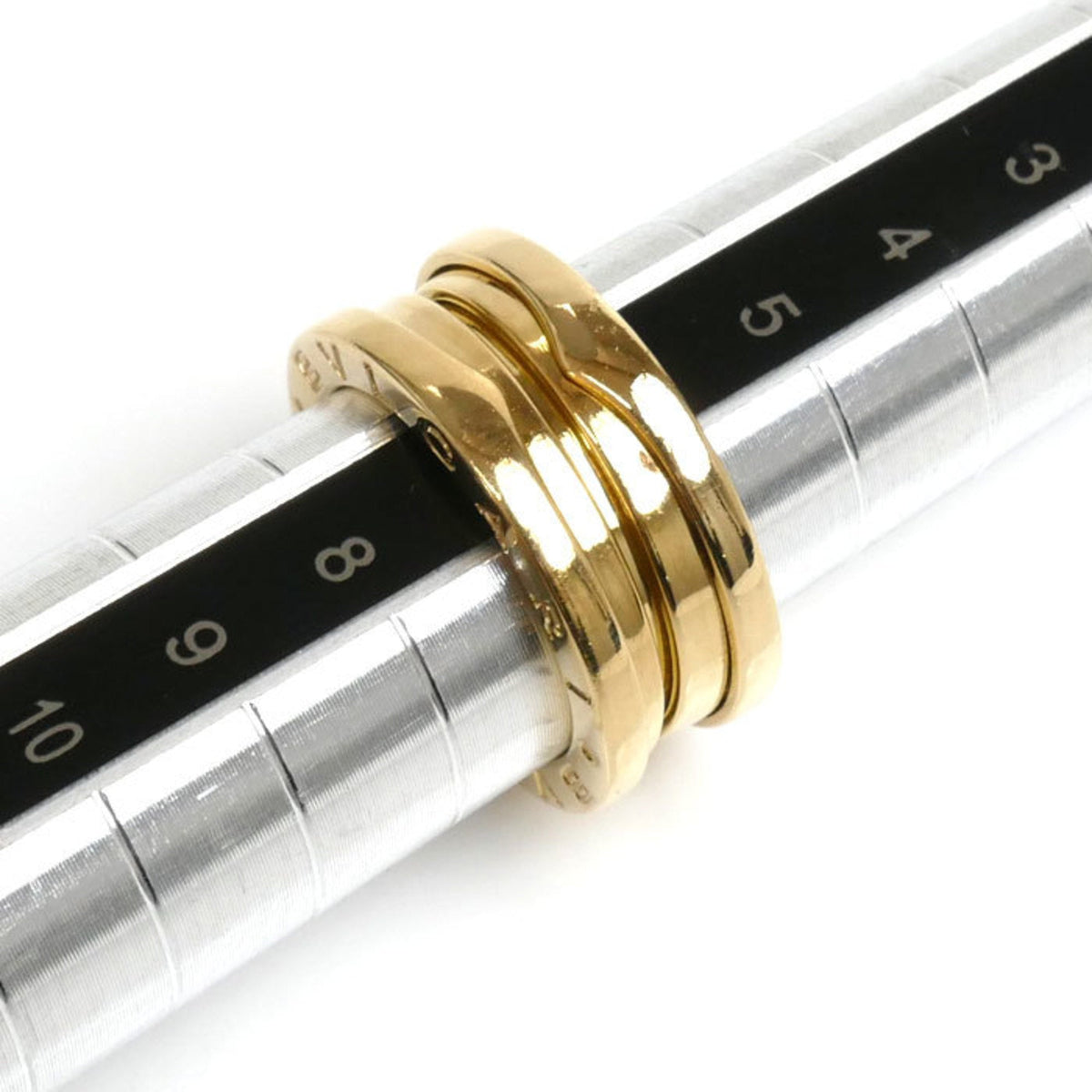 Pre-Owned BVLGARI Bvlgari K18YG Yellow Gold B-ZERO1 Three-Band Ring, Size 6.5, 47, 7.7g, Women's (Good)