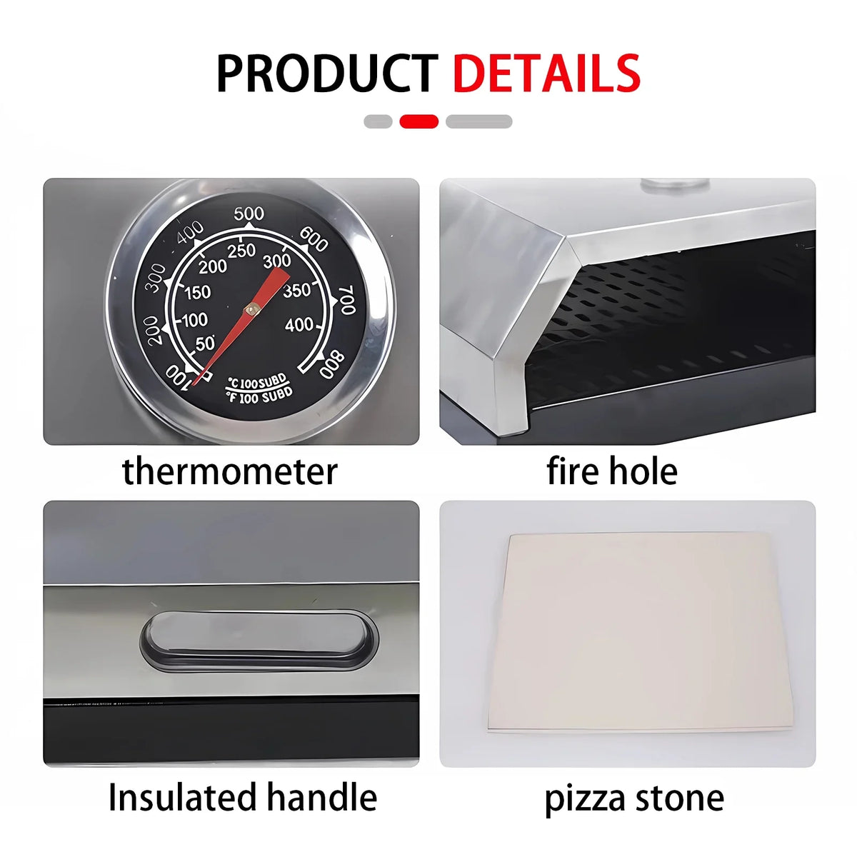 Grill Top Pizza Oven, Fits On Any Charcoal & Gas BBQ Grill, Portable Pizza Oven, Easy Carry Handles, Home-made BBQ Pizza Oven