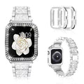 Mosonio Compatible with Apple Watch Band 42mm with Case Women, Jewelry Replacement Metal Wristband Strap with 2 Pack Bling PC Protective Protection for iWatch Series 3/2/1(Silver) Silver 42 mm