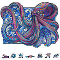 ZenChalet Octopus Puzzle Premium Timber Jigsaw Puzzle for Adults featuring 200 Uniquely Shaped Precision Cut Plank Pieces