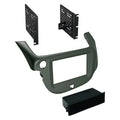 Car Radio Stereo Single Double Din Silver Dash Kit Pocket for 2009-13 Honda Fit