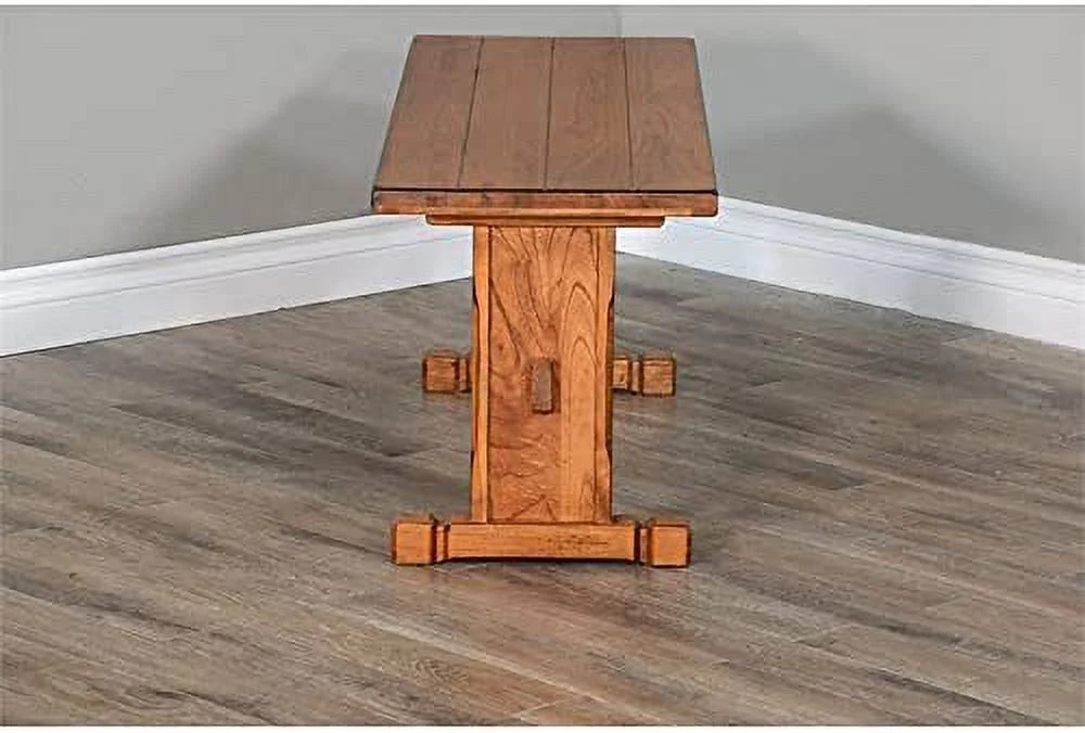 LLBIULife Sedona 18.5" Farmhouse Mindi Lumber Nook Side Bench in Rustic Oak