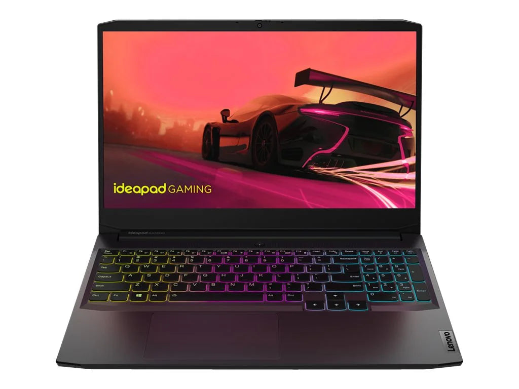 Lenovo IdeaPad Gaming 3 15ACH6 82K2 - 180-degree hinge Arrangement - AMD Ryzen 5 - 5600H / up to 4.2 GHz - Win 11 Home - GF GTX 1650 - 8 GB RAM - 512 GB SSD NVMe - 15.6" IPS 1920 x 1080 (Full HD) @ 120 Hz - 802.11a/b/g/n/ac/ax - shadow black - kbd: US