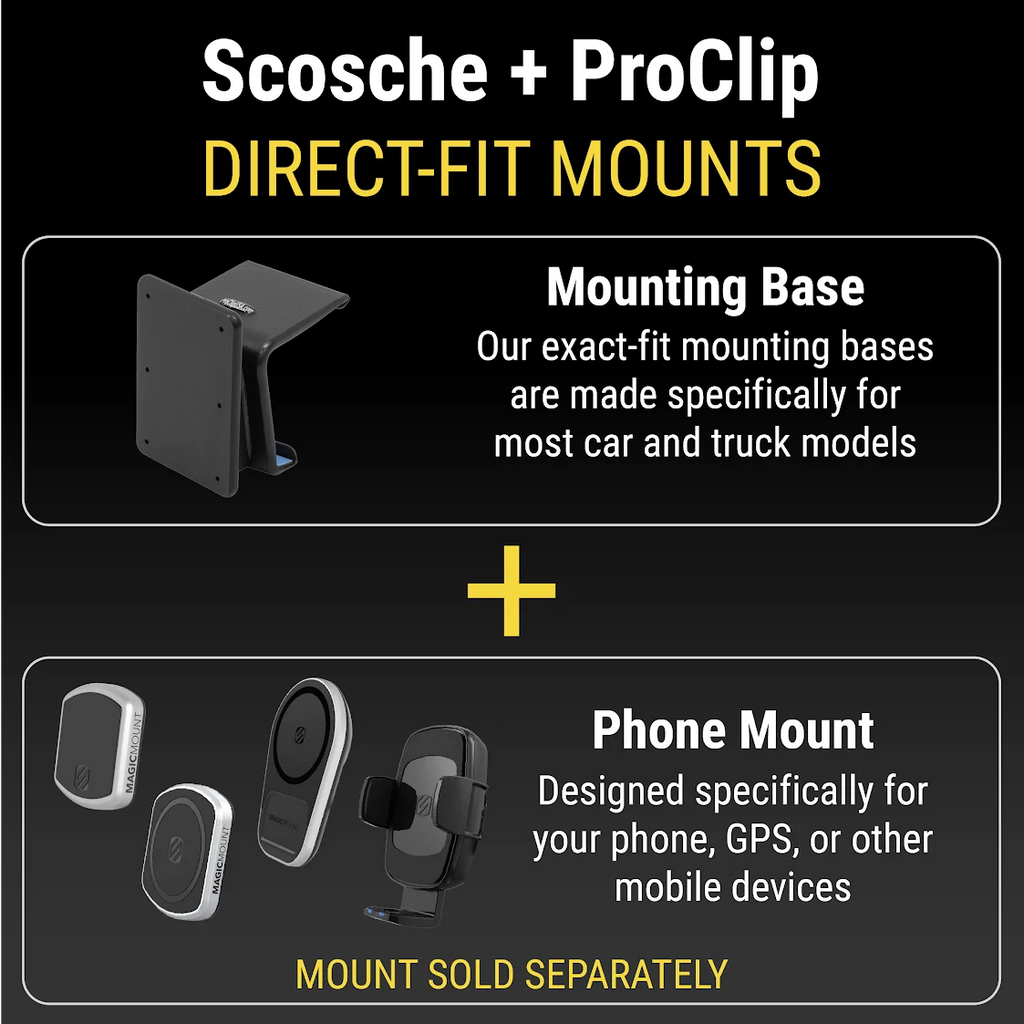 Scosche PC854490 ProClip Center Dash Mount Compatible with 2010-2023 Toyota 4Runner Trucks (Mounting Base Only
