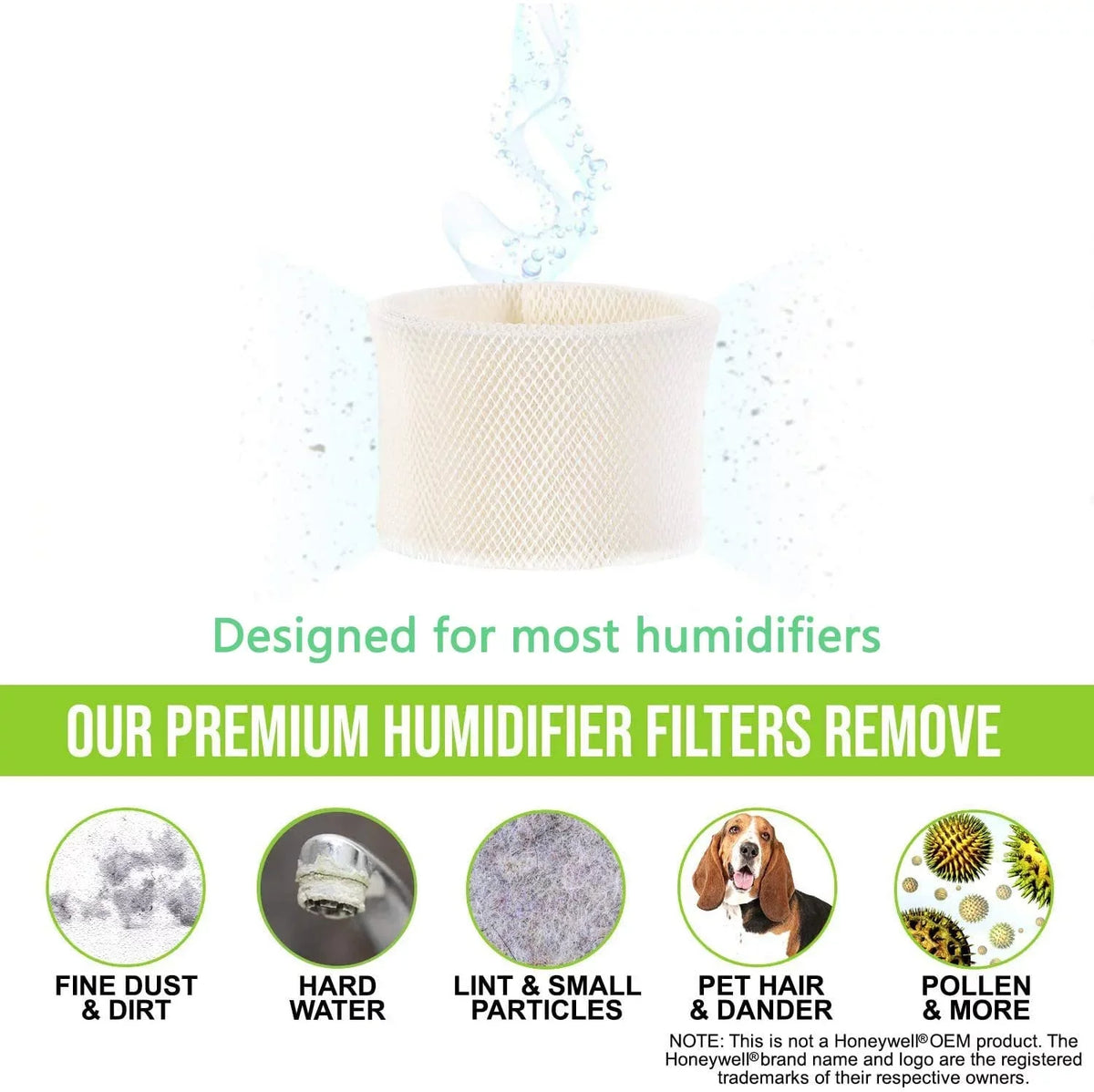 ITidyHome 4-Pack Replacement for Emerson MAF2 Moist air Wicking Humidifier Filter Pattern to Compatible with Emerson Part # MAF2 & Kenmore Part # 15508, Noma Part #EF2.