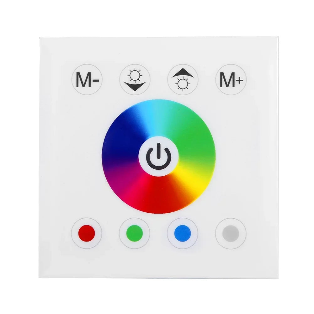 Jadeshay Panel Controller Wall Mounted Colorful RGBW LED Touch Panel Controller Dimmer Switch for LED Strip Light(white)