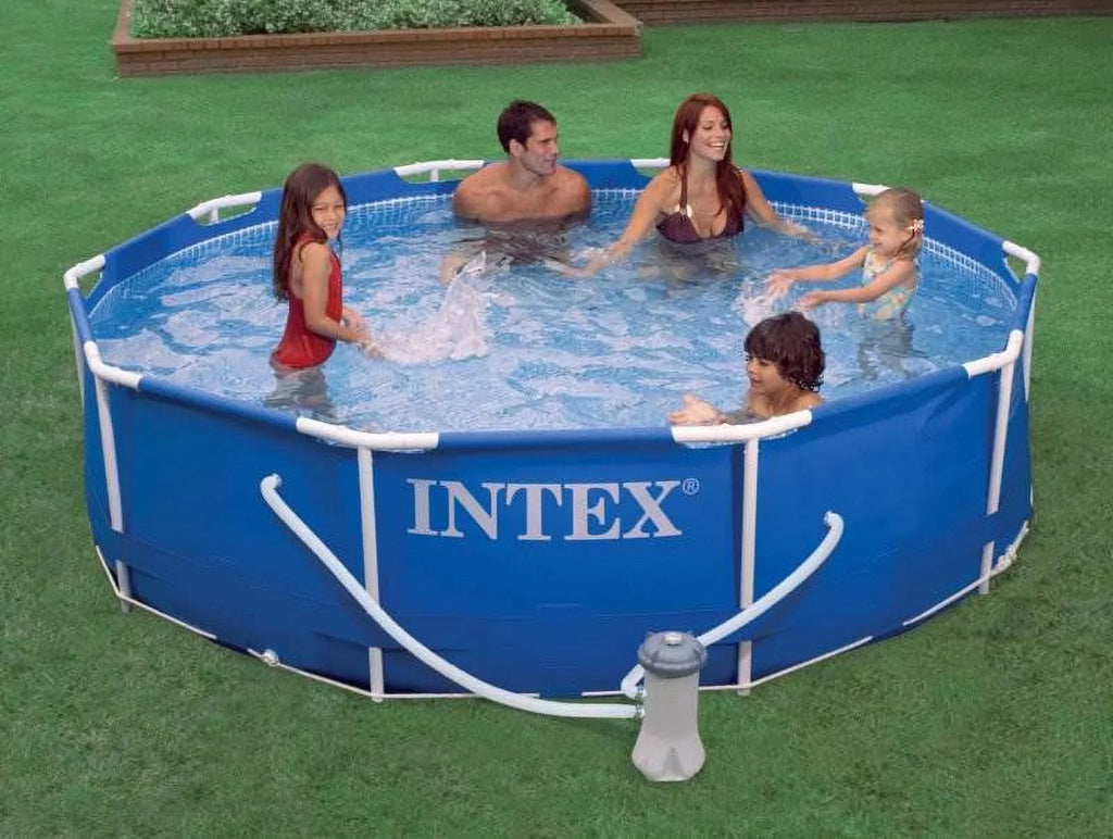 Intex 10ft x 30in Metal Frame Swimming Pool with Filter Pump Kokido B-VAC Vacuum