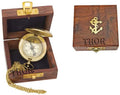 Brass Push Button Pocket Compass Marine Nautical Lumber Box Ideal for Gift