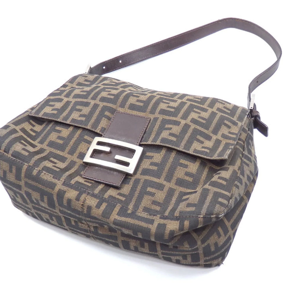 Pre-Owned Fendi Shoulder Bag Mamma Bucket Zucca Women's Brown Canvas Leather 2258 26325 008 A2229882 (Fair)