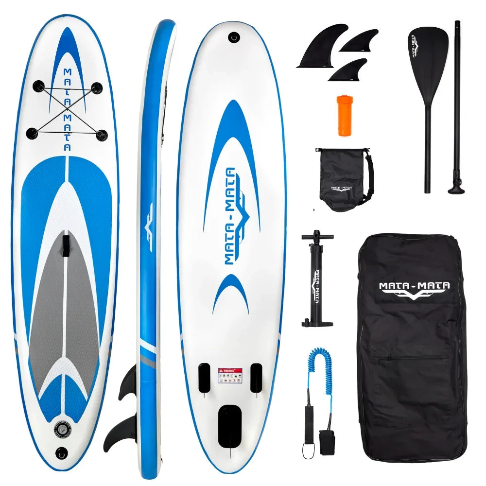 MATA MATA Blue Stream 10' Stand Up Paddle Board with Premium SUP Accessories & Backpack, Non-Slip Deck, Waterproof Bag, Leash Paddle, and Hand Pump