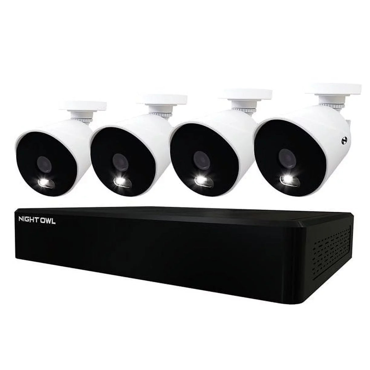 Night Owl Security Camera System CCTV, 12 Channel DVR with 1TB Hard Drive, 4 Wired 4K Ultra HD Spotlight Surveillance Bullet Cameras, Indoor Outdoor Cameras with Night Vision
