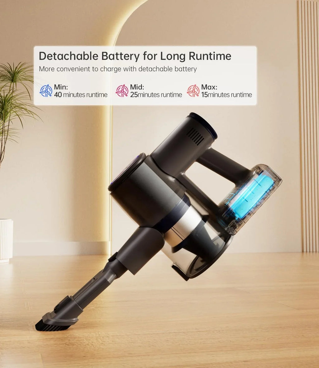 Cordless Vacuum Cleaner 28KPA, Stick Vacuum Cleaner Cordless with 7 Power Modes, 50 Mins RunTime Vacuum Cleaners for Home Lumber Floor and Carpet, Pet Hair