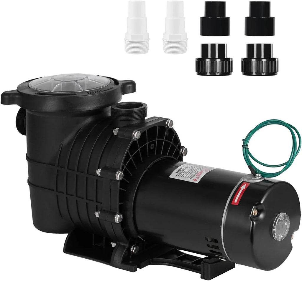Self Primming Pool Pump, Inground Above Ground Swimming Pool Pump Upgraded 110V/220V Dual Voltage, 1100W 60HZ Single Speed Pumps With Strainer Basket Silent Operation