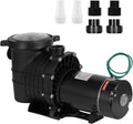 Self Primming Pool Pump, Inground Above Ground Swimming Pool Pump Upgraded 110V/220V Dual Voltage, 1100W 60HZ Single Speed Pumps With Strainer Basket Silent Operation