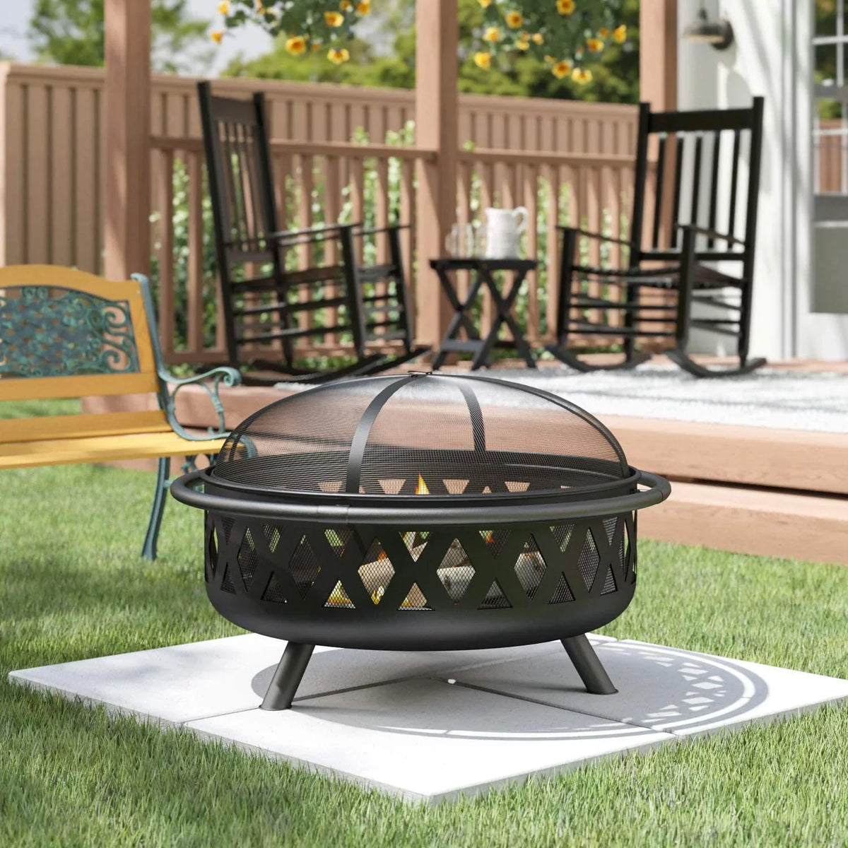 Caleb Moveable Metal Timber Grill Burning Pit And Efficient Fire Pit