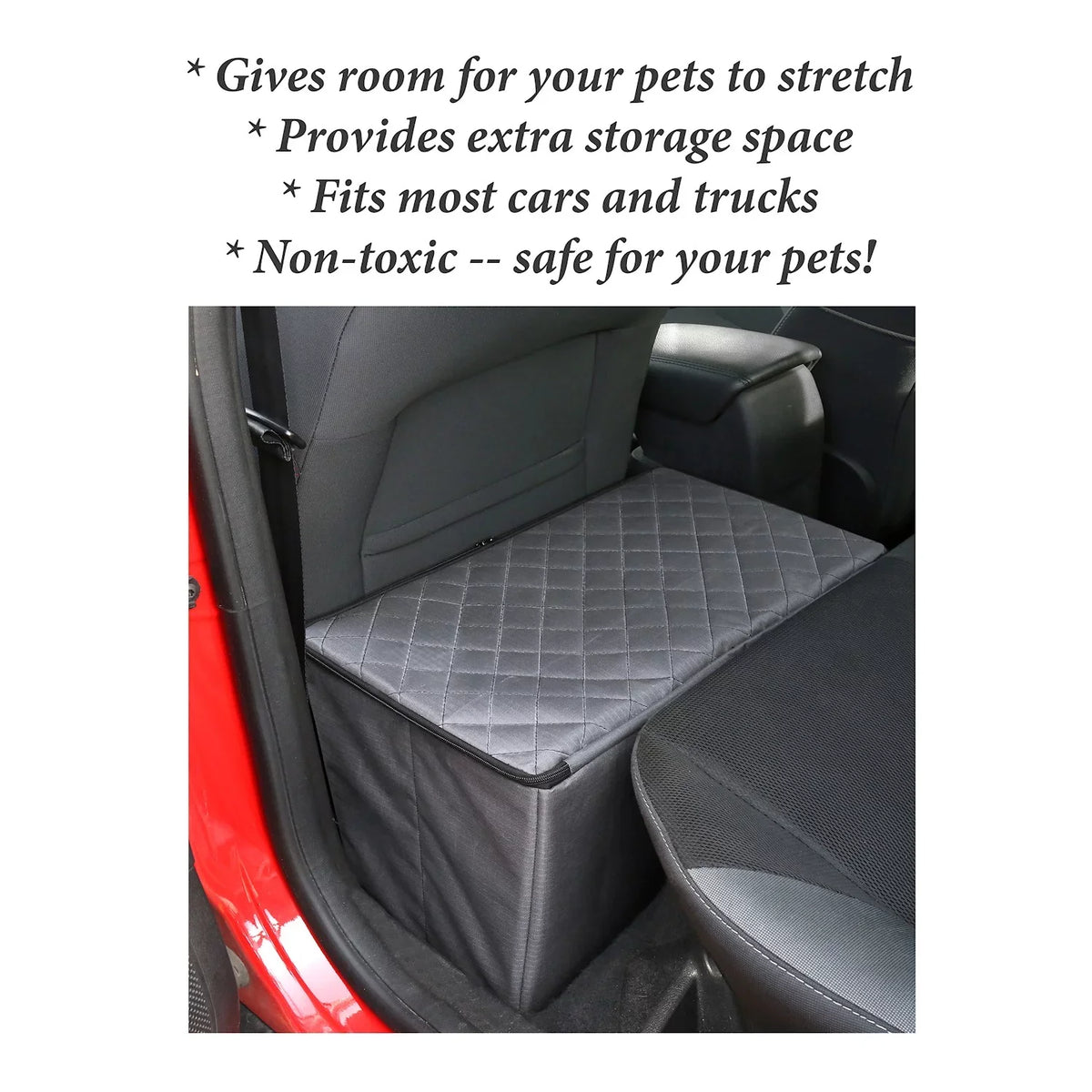 MSR Imports Dog Car Back Seat Extender Safer More Convenience Back Seat Platform and Storage Black