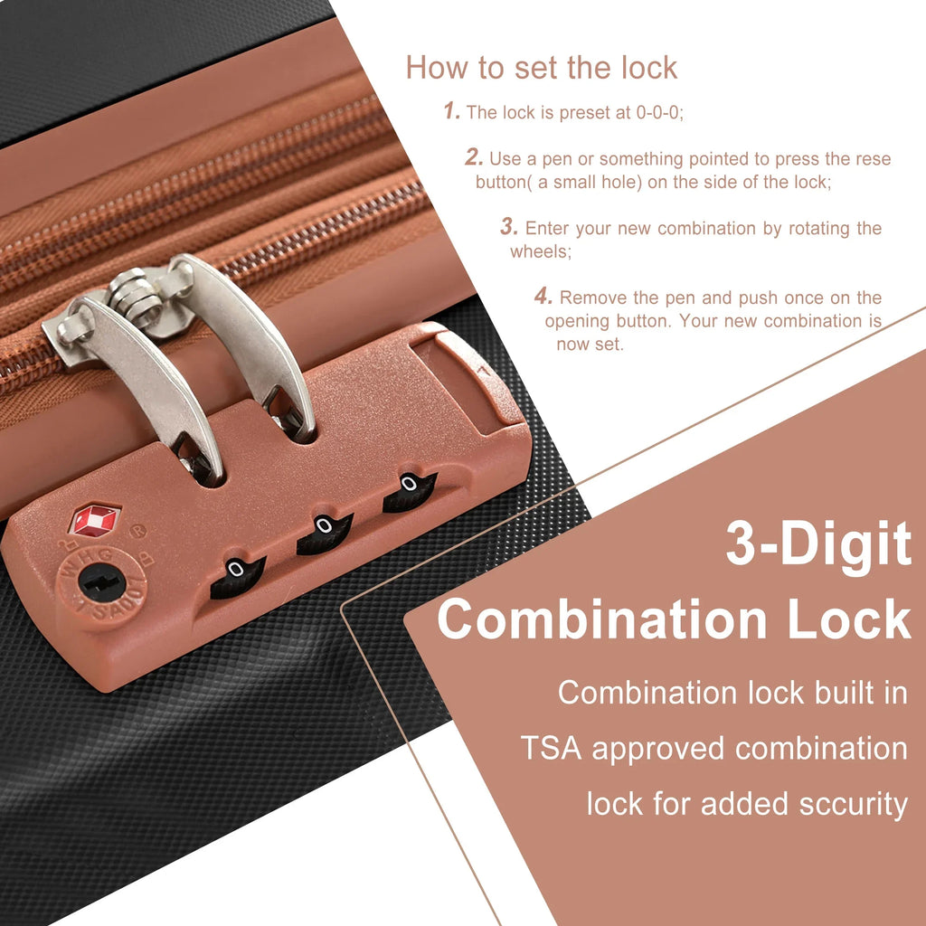 Premium Hardshell Spinner Suitcase with TSA Lock - Single - 9.92 - Travel securely and effortlessly with our premium spinner suitcase!