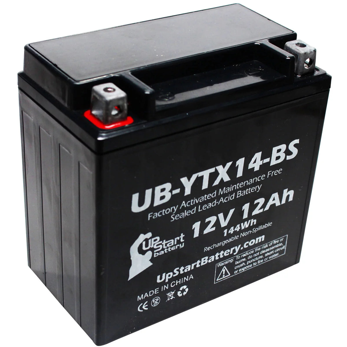 5-Pack UpStart Battery Replacement for 2010 BMW F800ST, GS 800 CC Factory Activated, Maintenance Free, Motorcycle Battery - 12V, 12AH, UB-YTX14-BS