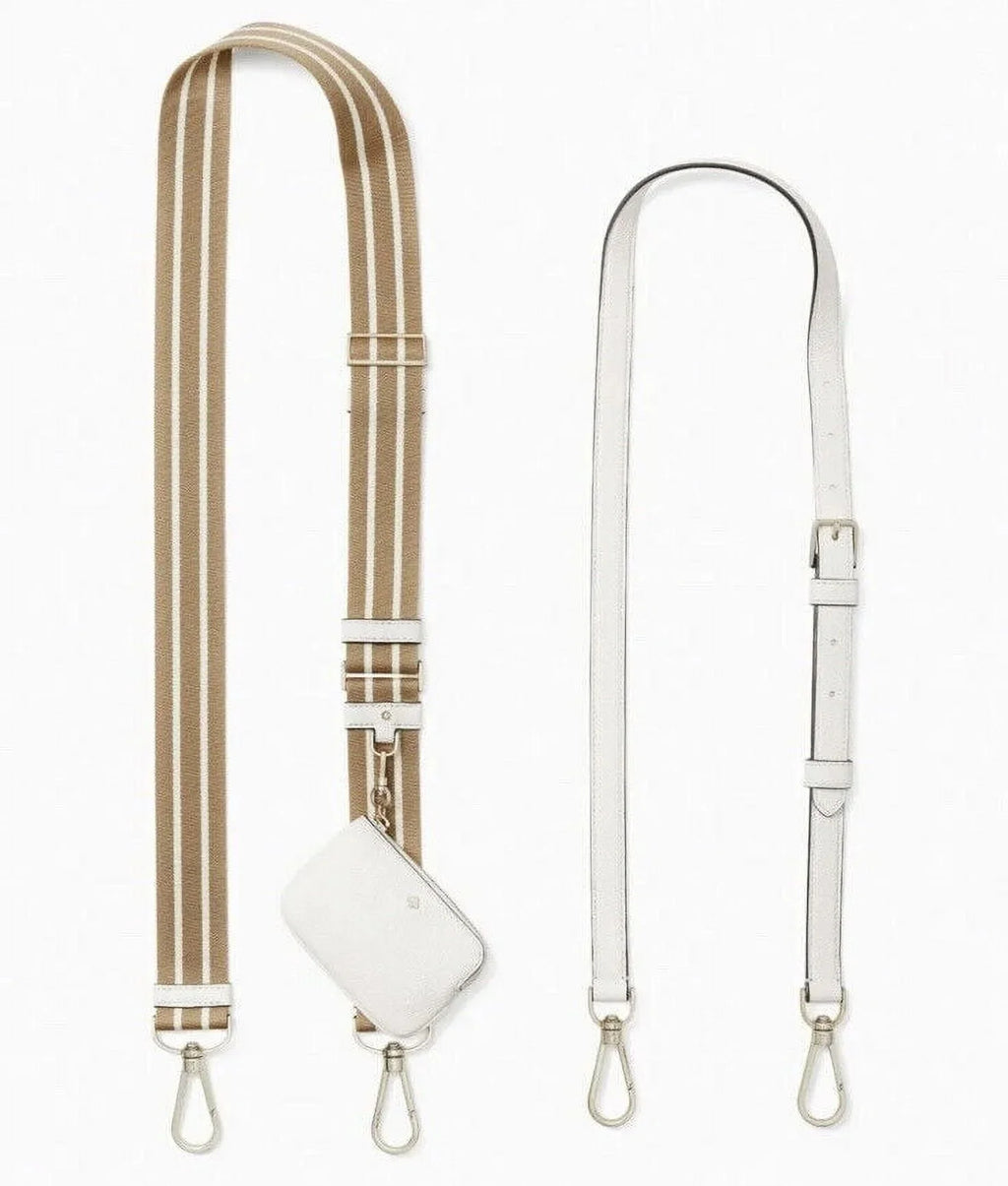 Kate Spade Rosie Large Pebbled Leather Crossbody Bag + Zip Pouch Parchment