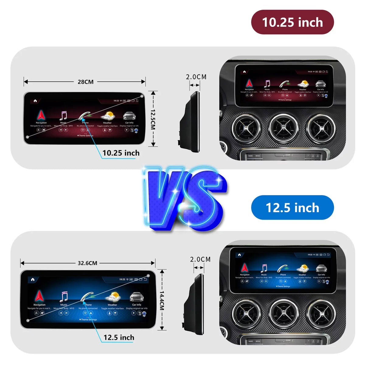 Road Top Android 13 Car Stereo 10.25" 8GB+256GB Car Touch Screen for Mercedes Benz GLA CLA A Class X156 C117 2016-2018 NTG 5.0, Support Wireless Apple Carplay Android Auto Navigation Camera
