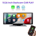 KingFurt T91 Touch Screen Wireless Dash Cam - Dual Lens, Bluetooth Connected, 2K Resolution, 10.26'' IPS Screen, WiFi Enabled