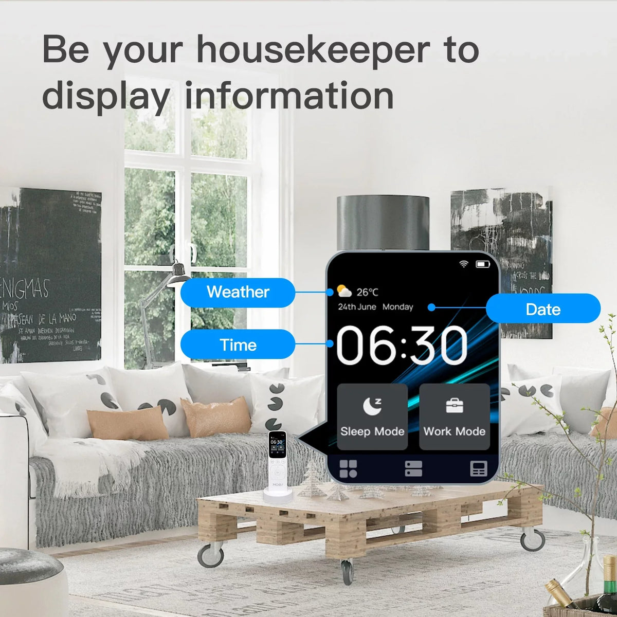 Center Control Panel Yabuy WiFi Intelligent Touched Screen Center Control Panel IR Remote Controller Home Center Control IR Remote Controller Compatible with MOES APP