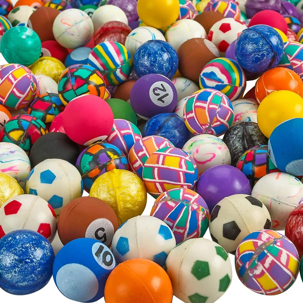 Bedwina 1” Bouncy Balls for Kids Colorful Small Balls Bulk Pack for Parties, 250-Pack