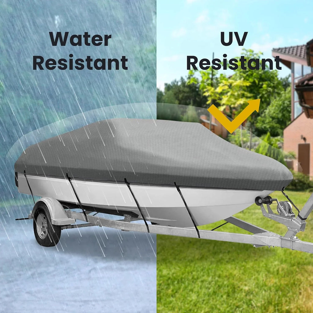 Pyle Inflatable Boat Protection Waterproof 12.5’ to 13.5’ ft. Armor Shield Protective Storage Gray